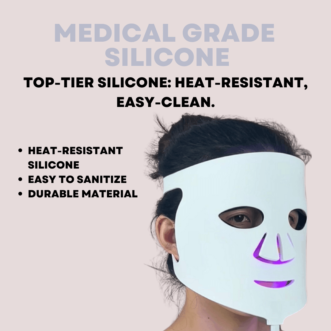 ZAQ Noor LED red light mask device with flexible silicone design