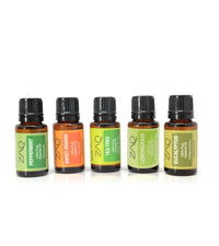 Gift Set-5 Pack - Essential Oils - (Eucalyptus, Lemongrass, Orange, Peppermint, Tea Tree) - ZAQ