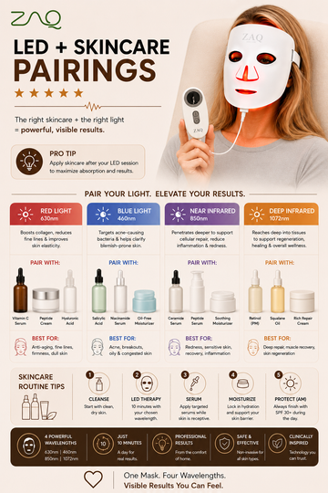 Led Light Therapy Colors Chart.pdf 7 Color LED Light Therapy Chart & Benefits | ZAQ