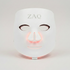 White LED face mask with 'ZAQ' branding on a light gray background