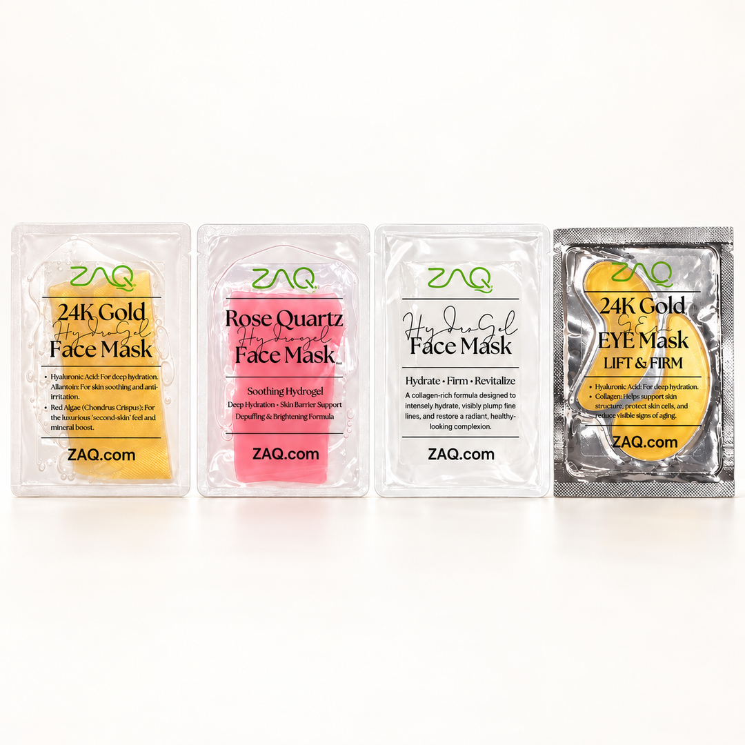 ZAQ Hydrogel Mask Collection – 4-Piece Face & Eye Mask Set