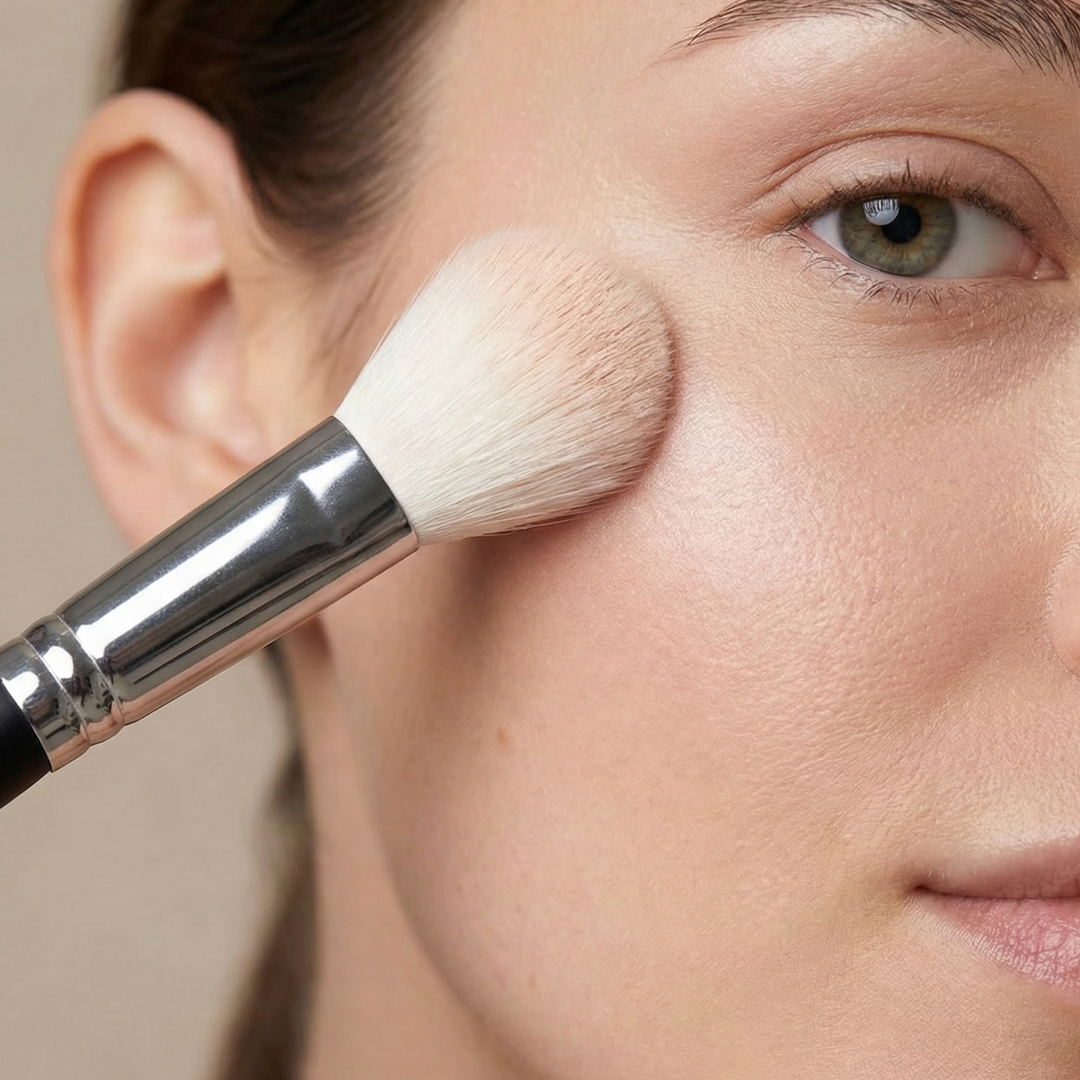 ZAQ Round Highlighter Fan Brush Setting Makeup Brush Blending 