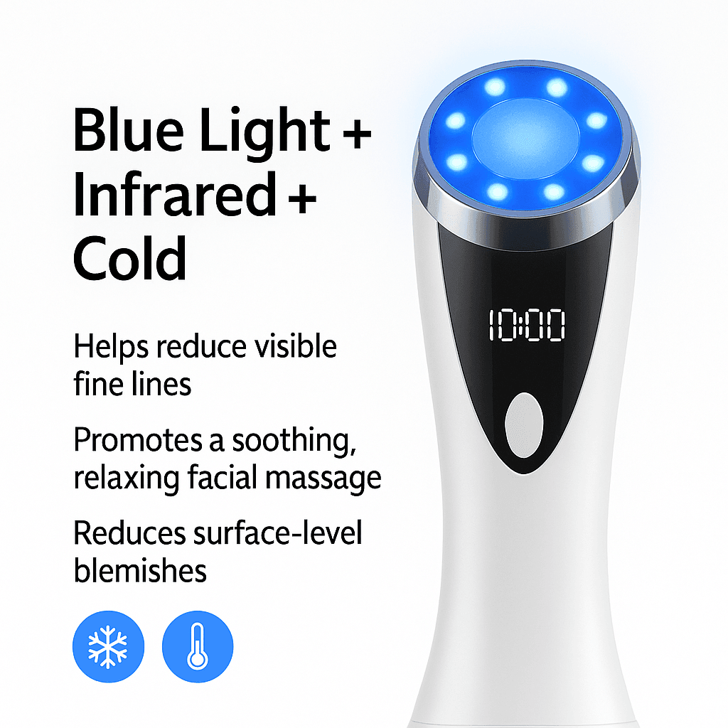 ZAQ Soni LED Light Therapy Device – Heating & Cooling Facial Tool