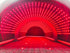 Red LED light tunnel with a curved design