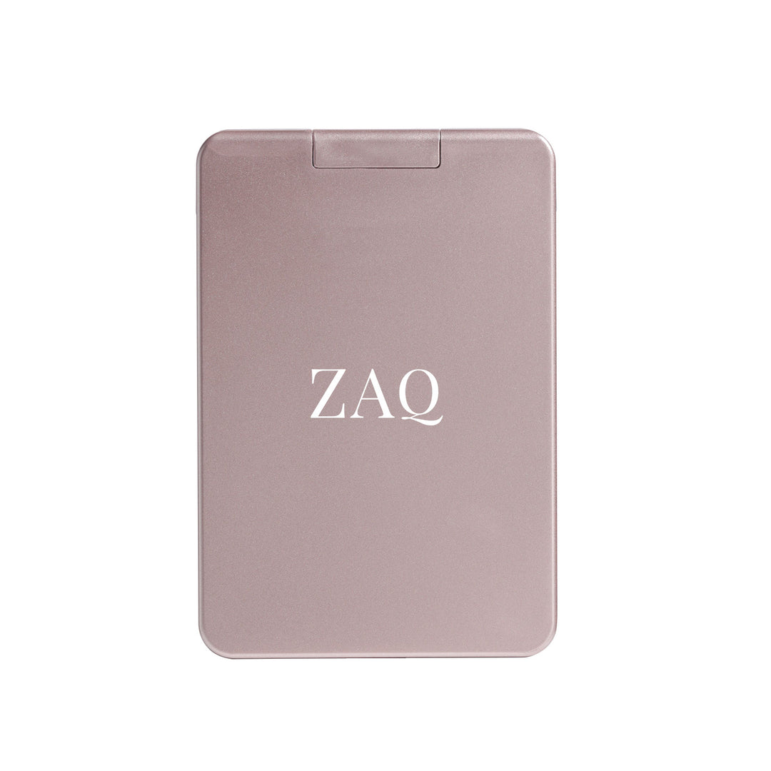 ZAQ 14-Piece Mini Makeup Brush Set with LED Light Mirror - Pink Box