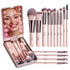 ZAQ 14-Piece Mini Makeup Brush Set with LED Light Mirror - Pink