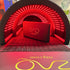 Red ZAO makeup bag inside a illuminated tunnel with ZAO branding.