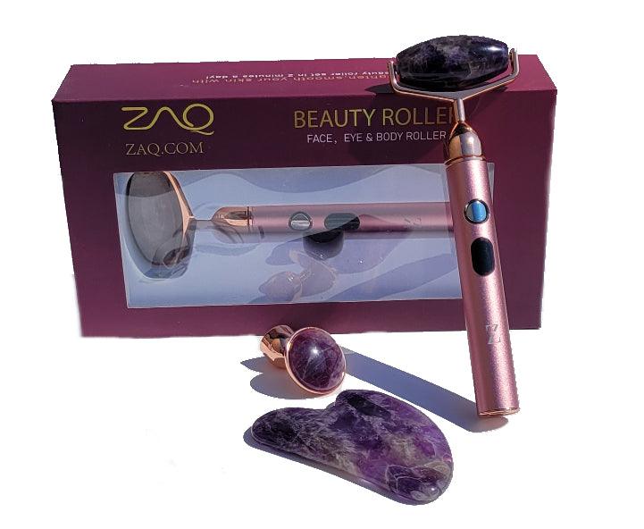 Sana Amethyst Vibrating Changeable Face Rollers w/ Gua Sha - ZAQ