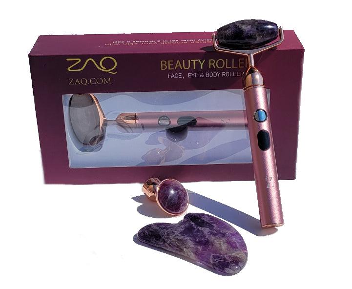 Sana Amethyst Vibrating Changeable Face Rollers w/ Gua Sha