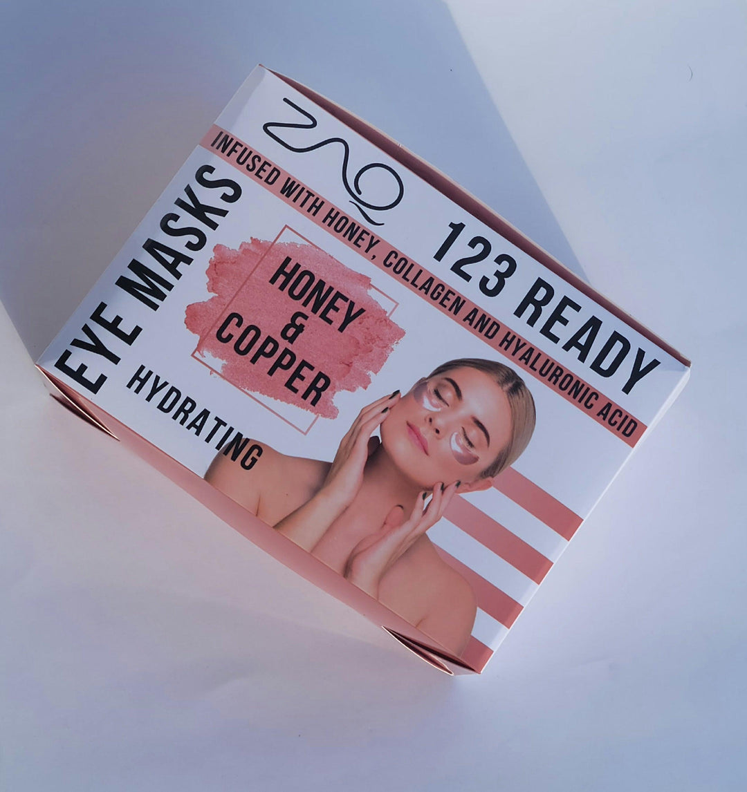 123 Ready HONEY & COPPER HYDRATING GEL EYE PATCHES - ZAQ