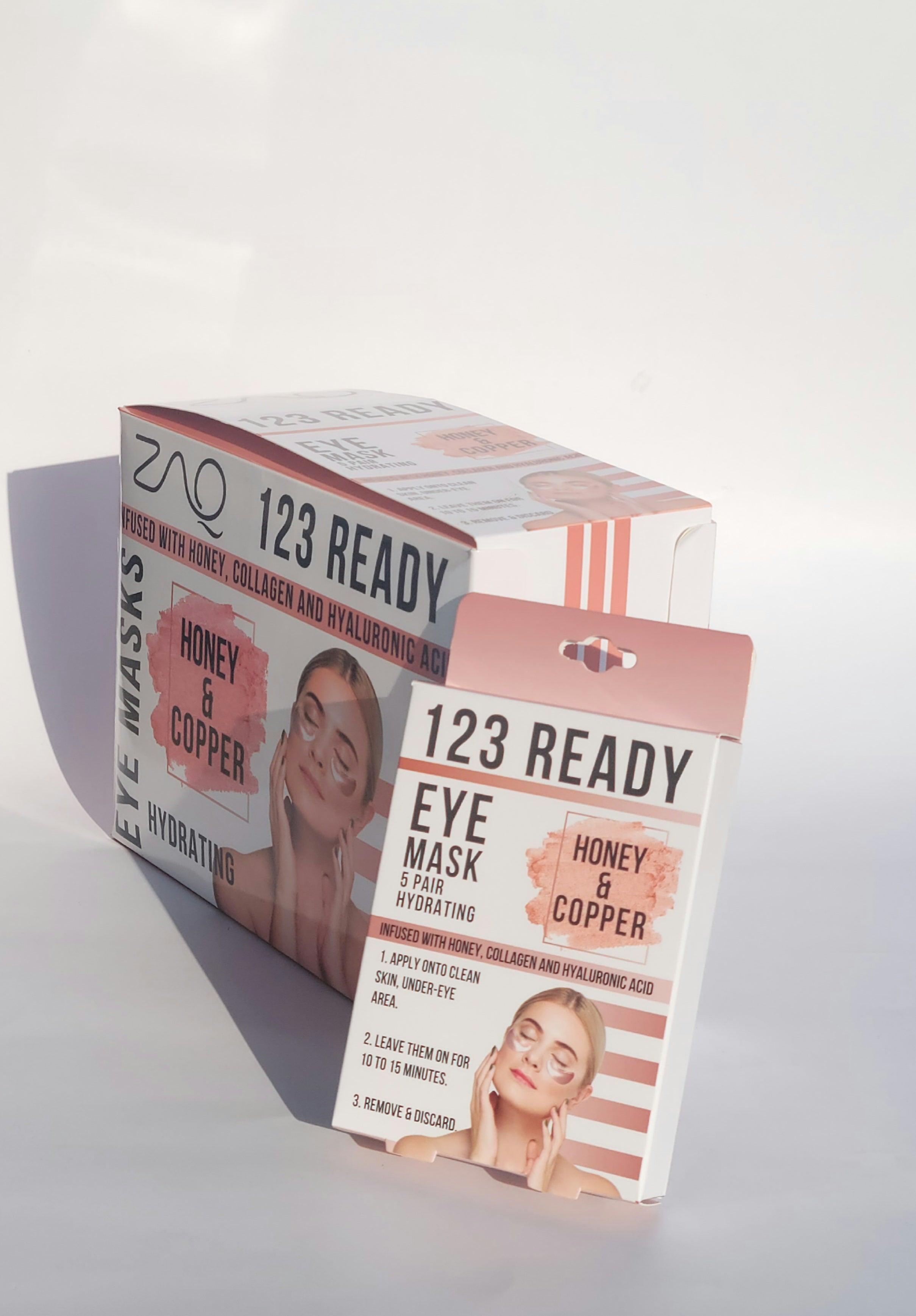 123 Ready HONEY & COPPER HYDRATING GEL EYE PATCHES - ZAQ Skin & Body