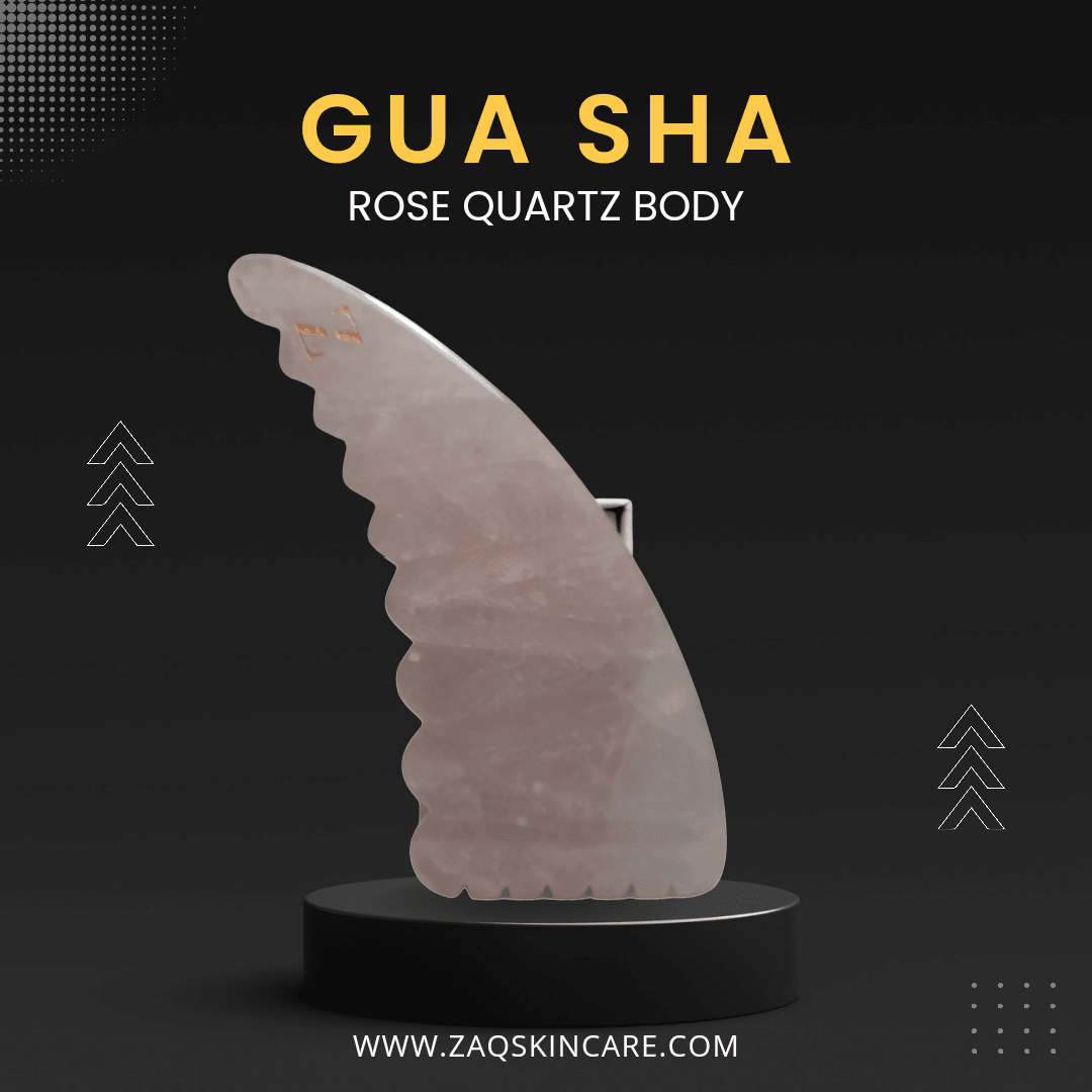 ROSE QUARTZ BODY/FACE GUA SHA MASSAGE TOOL - ZAQ