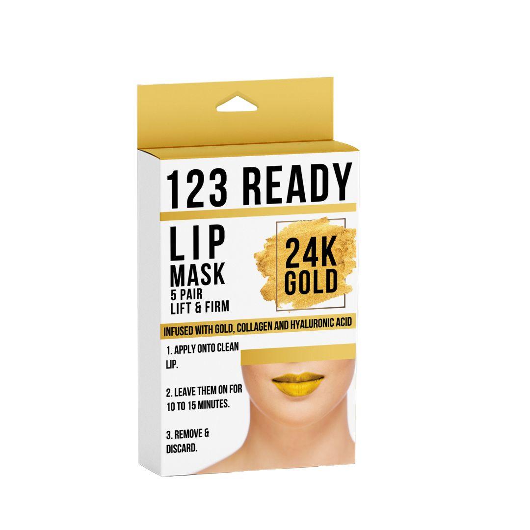 123 Ready 24K GOLD LIFT & FIRM GEL LIP PATCHES 5 PC - ZAQ