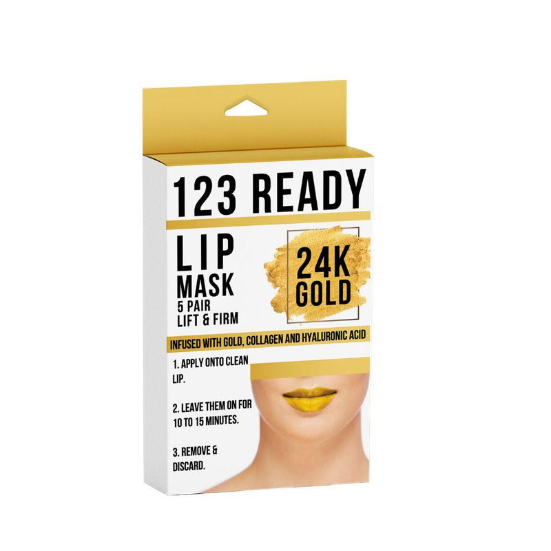 123 Ready 24K GOLD LIFT & FIRM GEL LIP PATCHES 5 PC