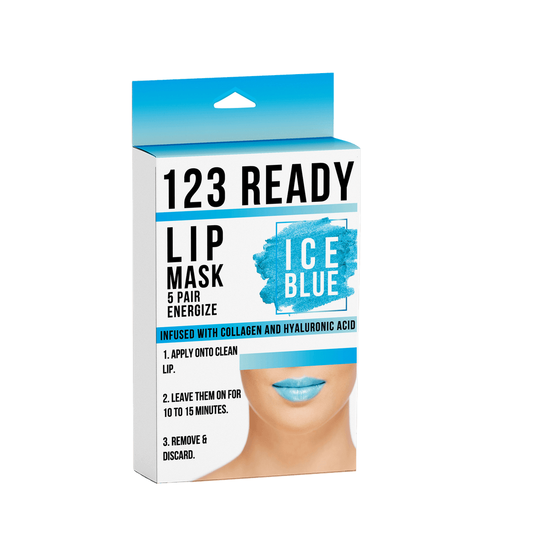 123 Ready ICE BLUE ENERGIZE GEL LIP PATCHES 5PC - ZAQ