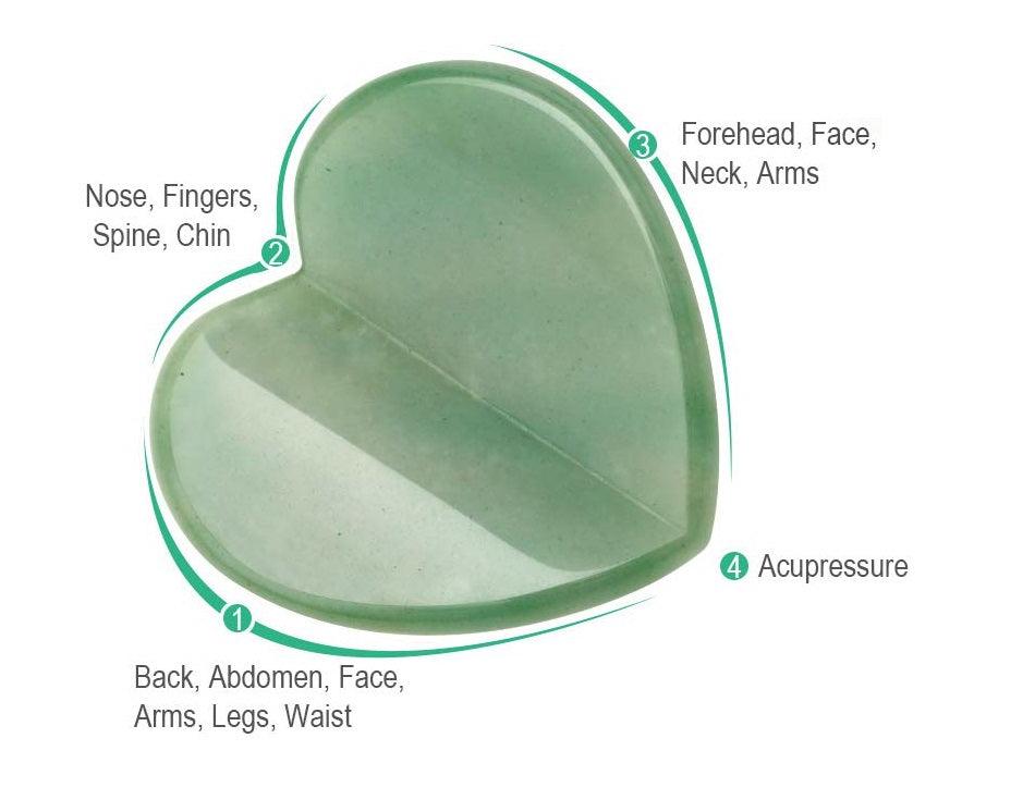 Jade Heart Facial Gua Sha Scraping Massage Tool - ZAQ