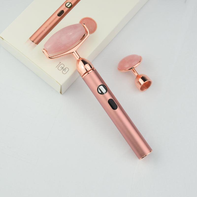 ZAQ Sana Rose Quartz USB Rechargeable Vibrating Changeable Face Rollers - 3 Speed - ZAQ