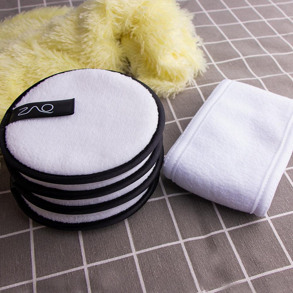 ZAQ Reusable Makeup Remover Pads 4pack with Spa facial Headband - ZAQ