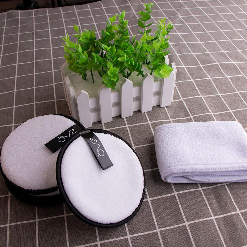 ZAQ Reusable Makeup Remover Pads 4pack with Spa facial Headband