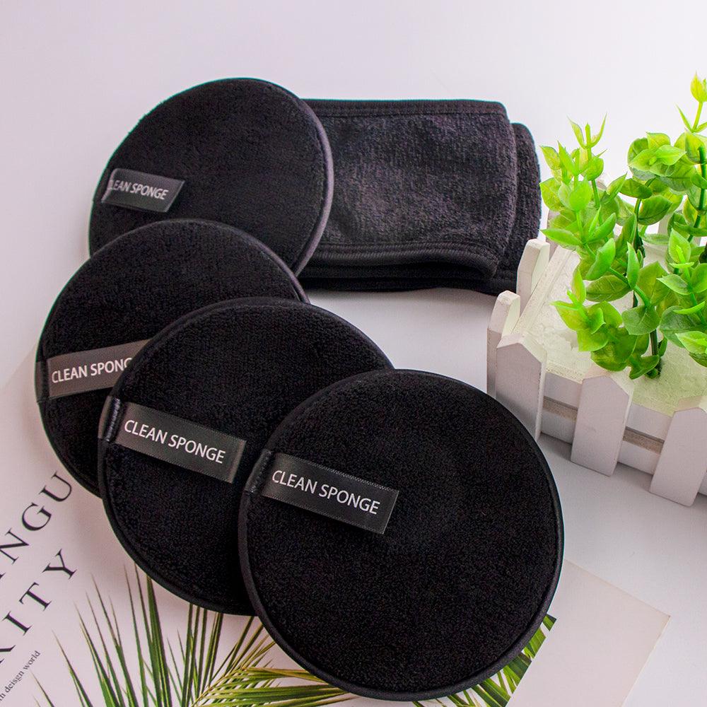 ZAQ Reusable Makeup Remover Pads 4pack with Spa facial Headband - ZAQ