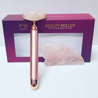 ZAQ Roll-On Rose Quartz W-Sonic Vibrating Face Roller + Gus Sha Set - ZAQ