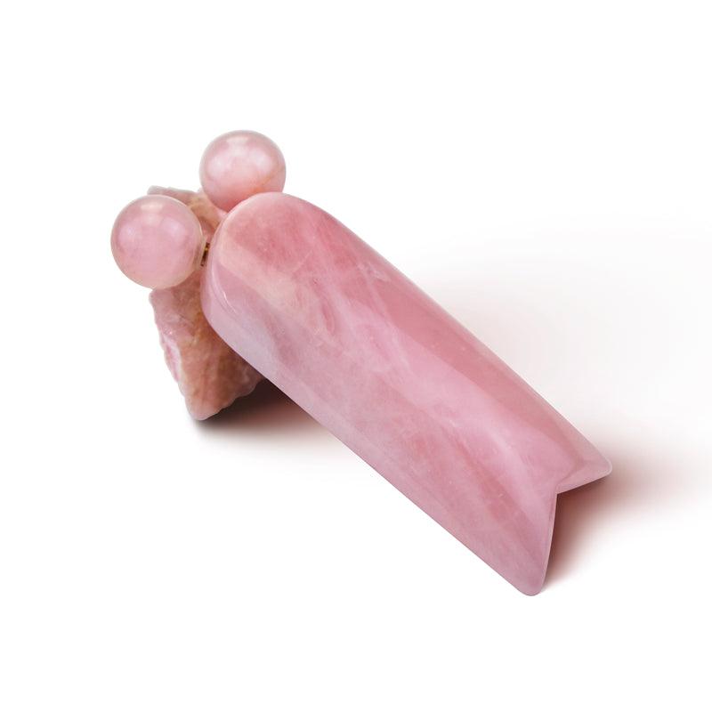 Kitty World's First Gua Sha with Roller - Rose Quartz - ZAQ