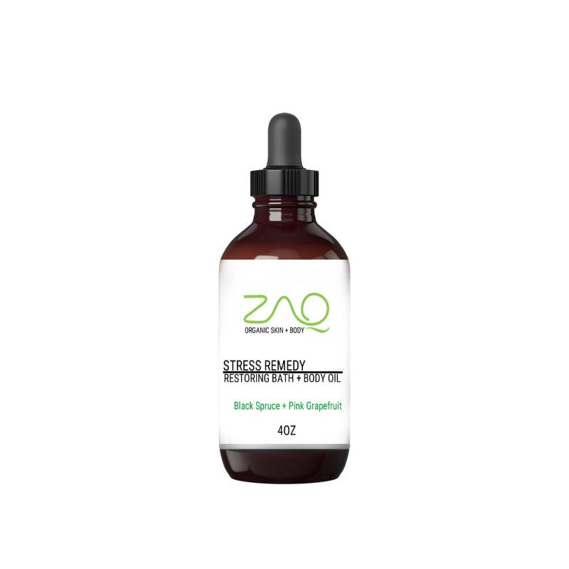 Restoring Massage Body Oil - STRESS REMEDY - Black Spruce + Pink Grapefruit - ZAQ