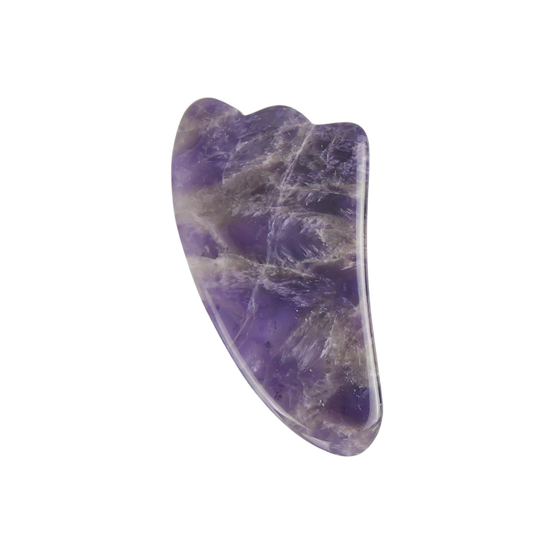 Amethyst Gua Sha Fin Shaped Tool, Body Facial Massage Scraping - ZAQ