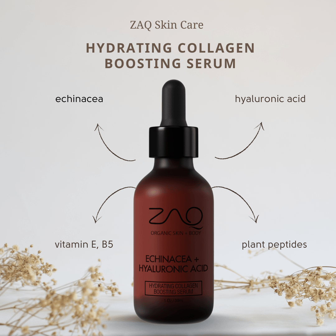 ZAQ Hydrating Collagen Boosting Serum - Antioxidants, Hyaluronic Acid and Echinacea Stem Cells - ZAQ Skin & Body
