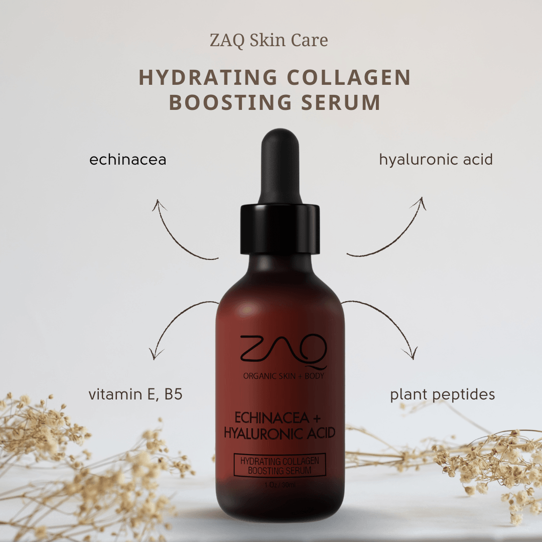 ZAQ Hydrating Collagen Boosting Serum - Antioxidants, Hyaluronic Acid and Echinacea Stem Cells - ZAQ