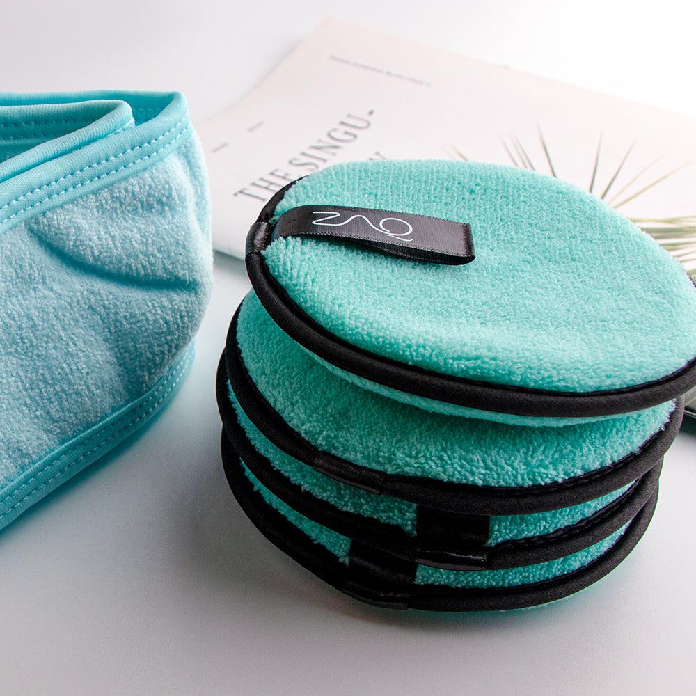 ZAQ Reusable Makeup Remover Pads 4pack with Spa facial Headband - ZAQ