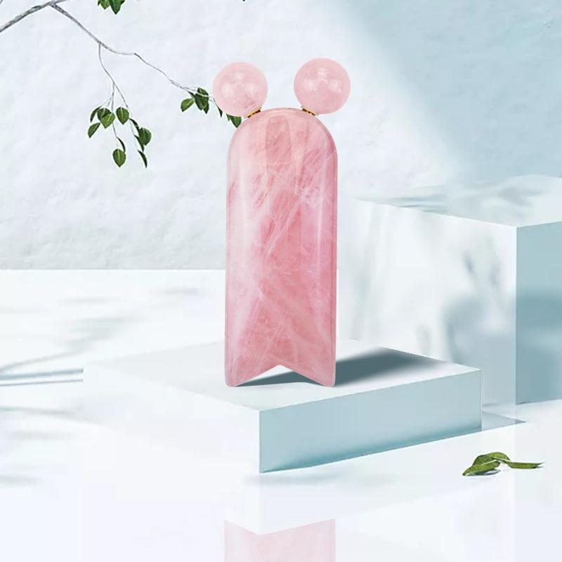 Kitty World's First Gua Sha with Roller - Rose Quartz - ZAQ