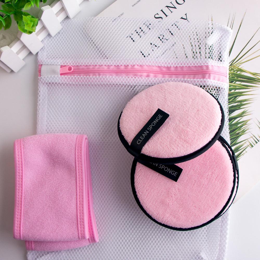 ZAQ Reusable Makeup Remover Pads 4pack with Spa facial Headband - ZAQ