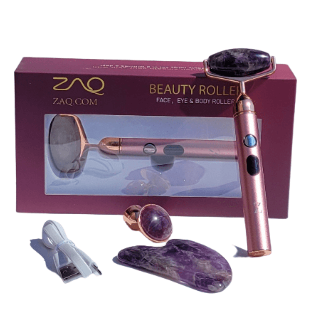 Sana Amethyst Vibrating Changeable Face Rollers w/ Gua Sha - ZAQ