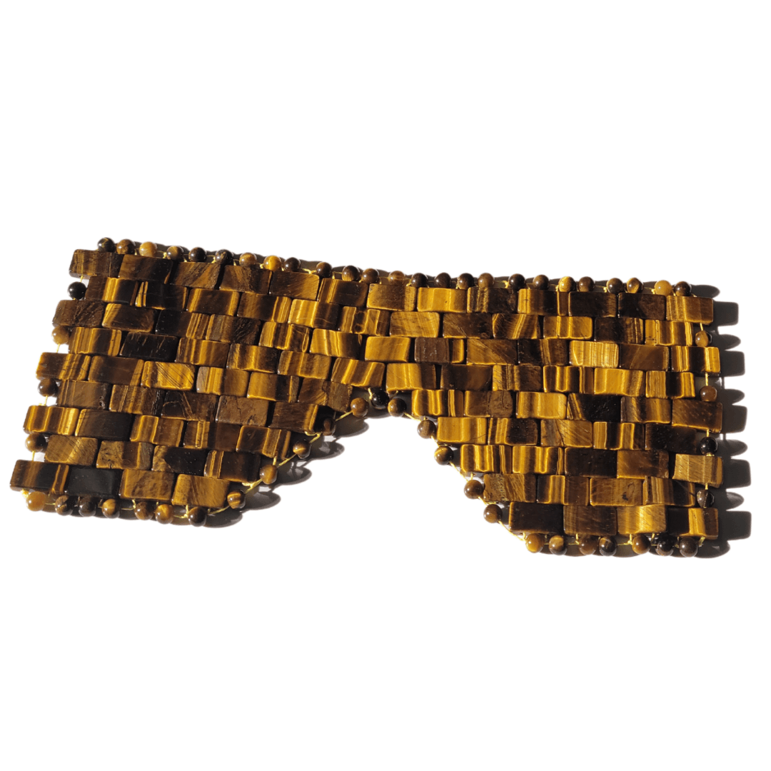 Tiger Eye Gemstone Eye Mask - Handmade - ZAQ